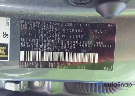 2023 Toyota Corolla Cross Le из США, поврежденный, VIN 7MUCAABG4PV063433